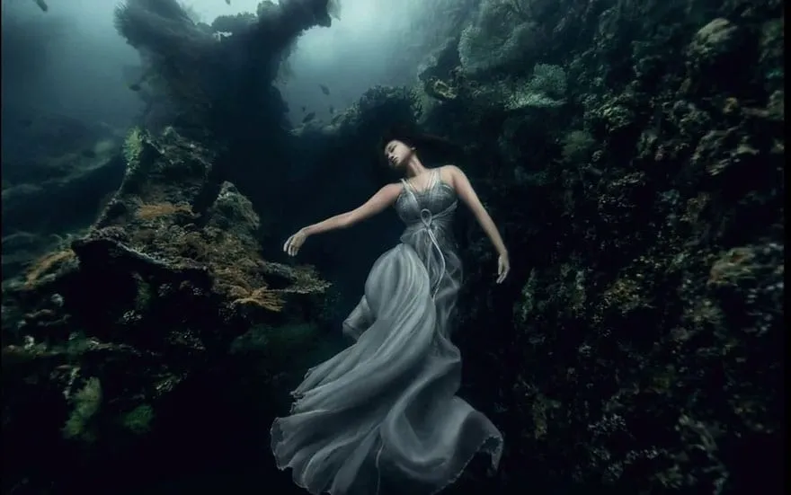 Bali shipwreck divers underwater photoshoot benjamin von wong 10
