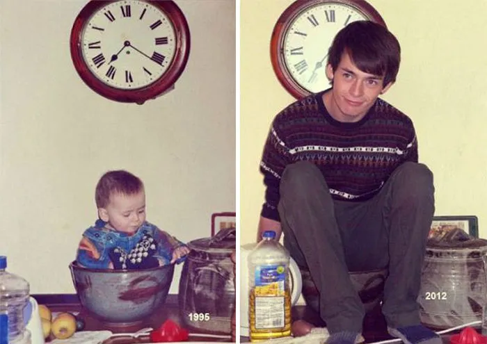 Recreation childhood photos before after 16