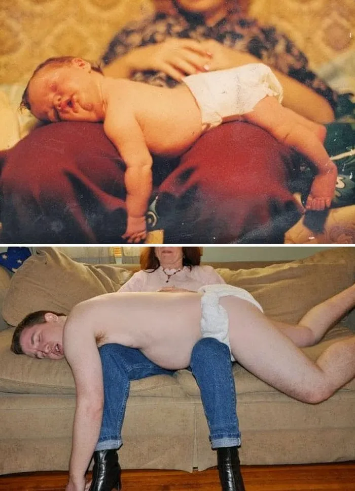 Recreation childhood photos before after 15