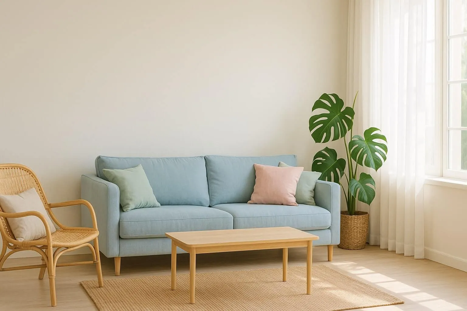Tendance déco été 2025 : adopter les couleurs pastel, plantes purificatrices et matériaux naturels pour un intérieur frais et apaisant